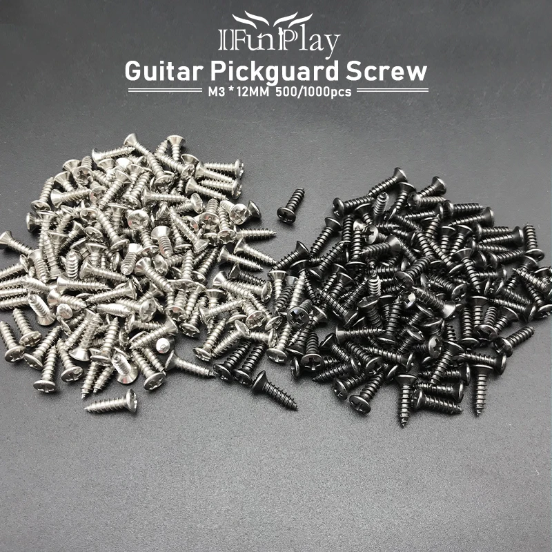 500/1000 шт. 3*12 мм винты для гитары ST TL Electric Pickguard задняя пластина крепление DIY Luthier