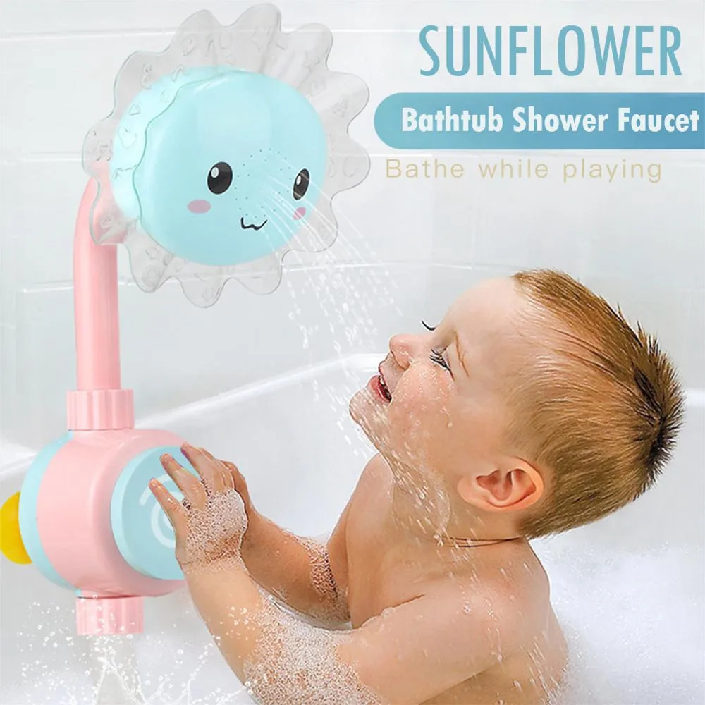 

baby bathing water spray male girl bathroom toys Children's manual sunflower shower Spraying Tool water-absorbing ball Bath Toy