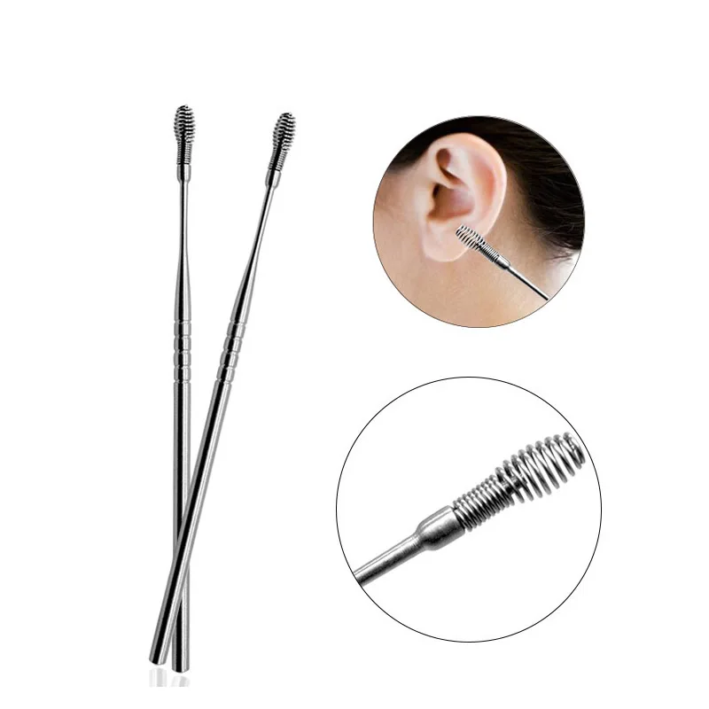 1-5pcs Creative Stainless Steel Earpick Sprial Spring Head Ear Clean Tool For Children Adults First Aid Kits Supplies | Безопасность и