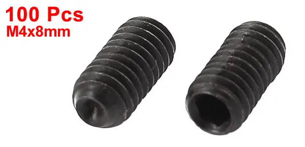 M4x8mm 12.9 Alloy Steel Hex Socket Set Cone Point Grub Screws 100pcs