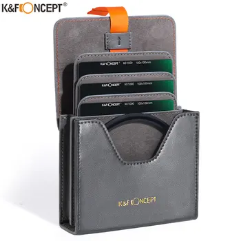 K & F Concept 렌즈 필터 케이스, 가죽 운반 필터 백 파우치, 원형 또는 사각형 ND CPL 등 필터, 100x100mm, 5.12 인치