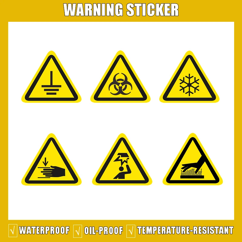 site work boots 5Pcs/Set Warning Stickers Signs Security Work Safety Warning Labels Water-Proof Oil-Proof Wall Machine Remind Tags Sticker women's construction work clothes