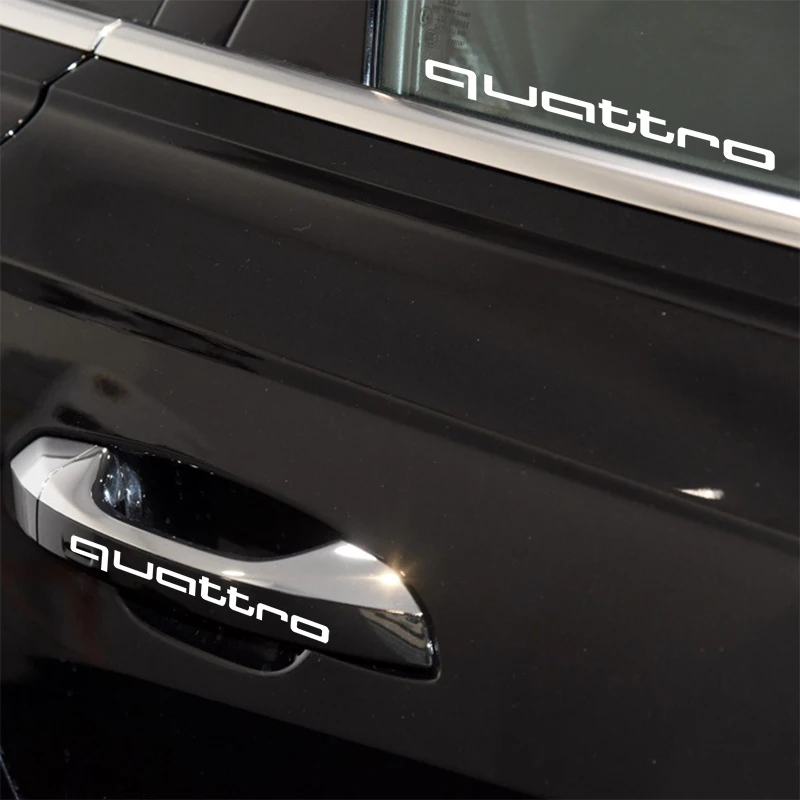 4 шт. Автомобиль дверная ручка наклейка на кузов автомобиля Наклейка для Audi Quattro a3 a4 a5 a6 s4 s5 s6 s7 c5 c6 b7 b8 b6 q3 q5 q7 автомобильные аксессуары