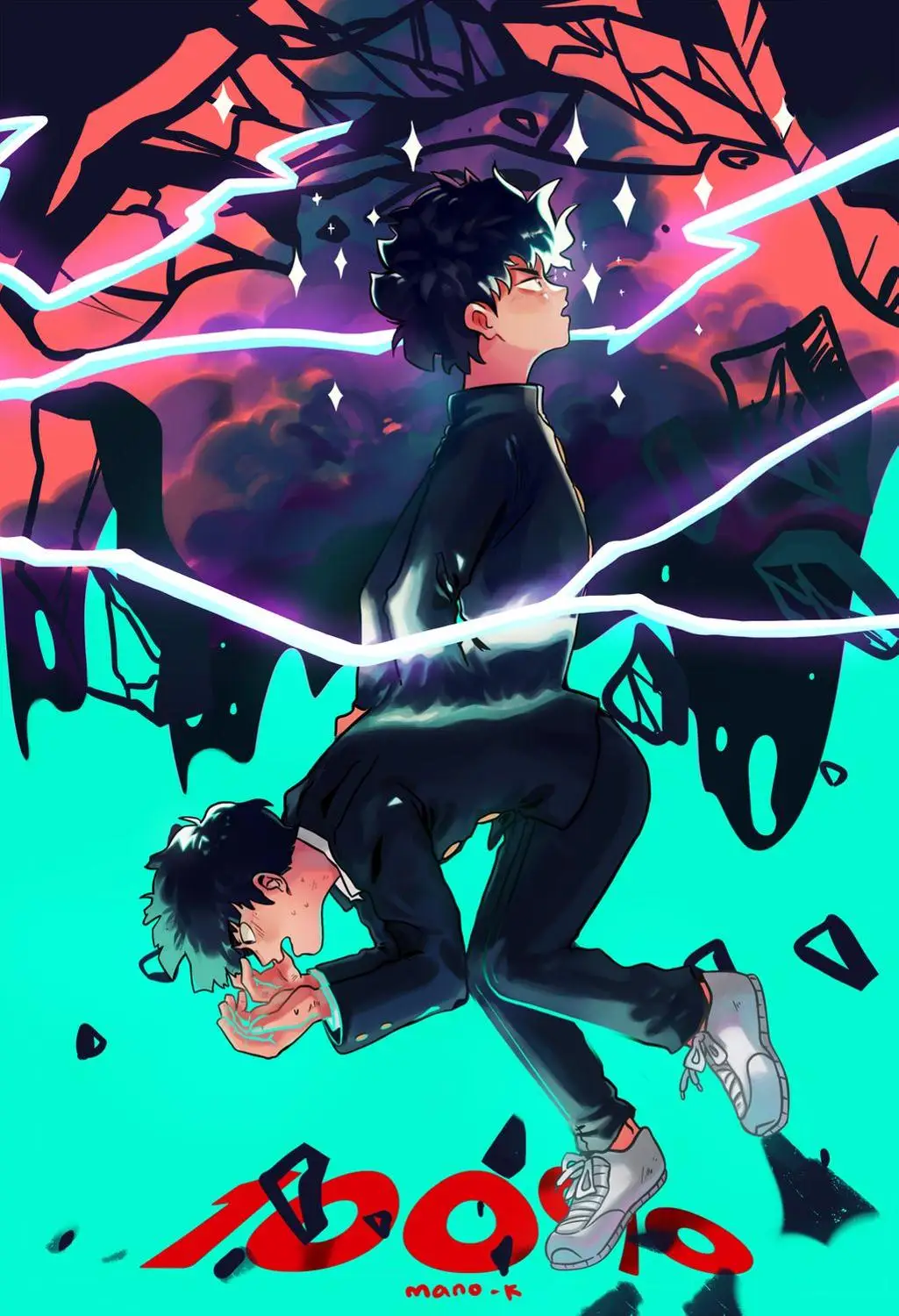 Лот стиль выбрать аниме Моб психод 100 искусство печати Шелковый постер домашний