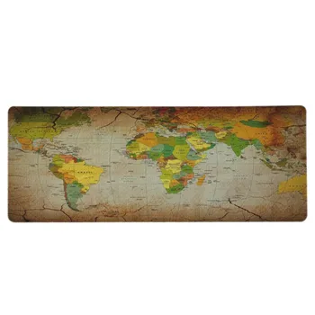 

Fashion Large Mouse Keyboard Pad World Map Anti Slip Gaming Mousepad 300x800/900mm Edge Locking Desk Mat