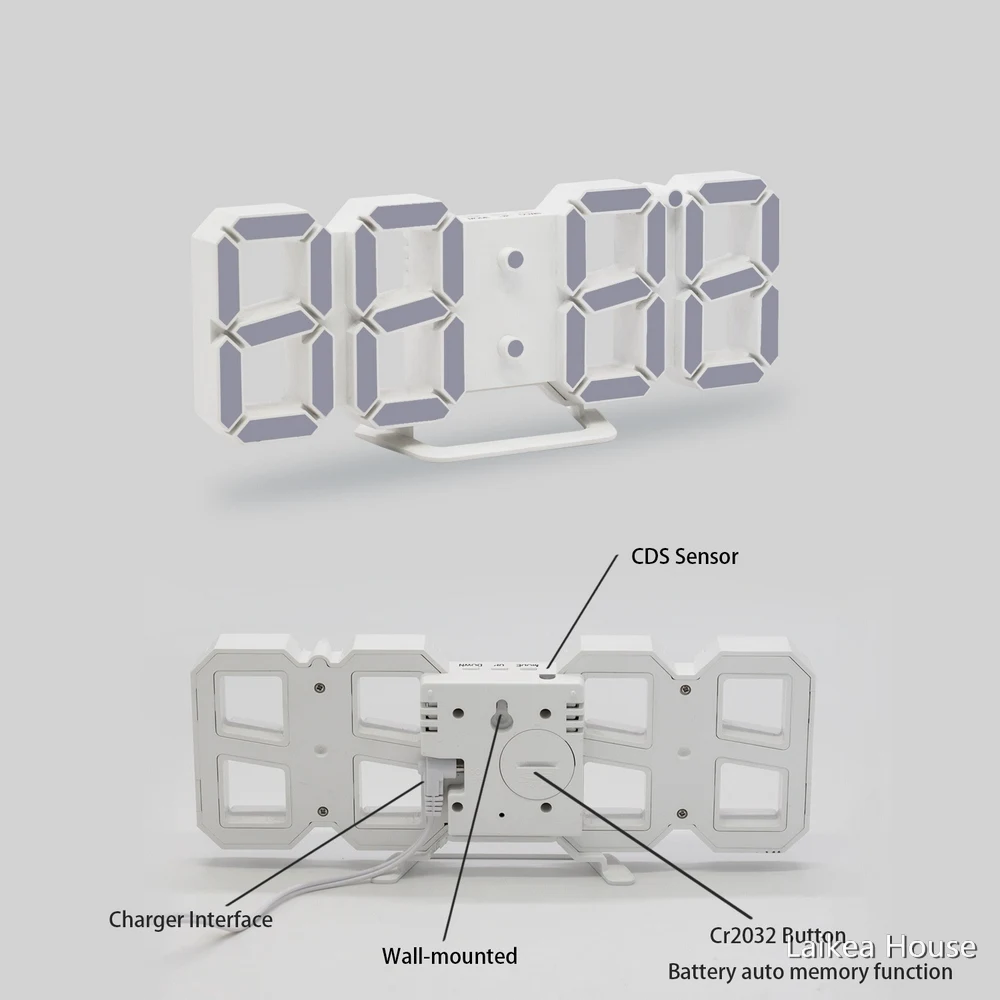 3D светодиодный цифровые часы креативные Трехмерные настенные настольные