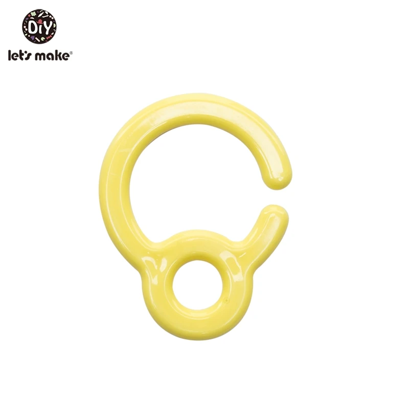 yellow Давайте сделаем 10 шт. пластиковые кольца для прорезывания зубов для детских колясок игрушки крючок для пустышки пластиковые прорезывания зубов Diy зажимы для Пустышки Детские подвески - Цвет: yellow