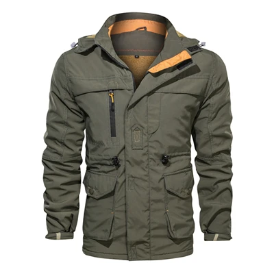 Army Green Mountainskin, мужские толстые походные куртки, зимние уличные спортивные флисовые пальто с капюшоном, рабочие треккинговые мужские куртки, европейские размеры VA633 - Цвет: Army Green