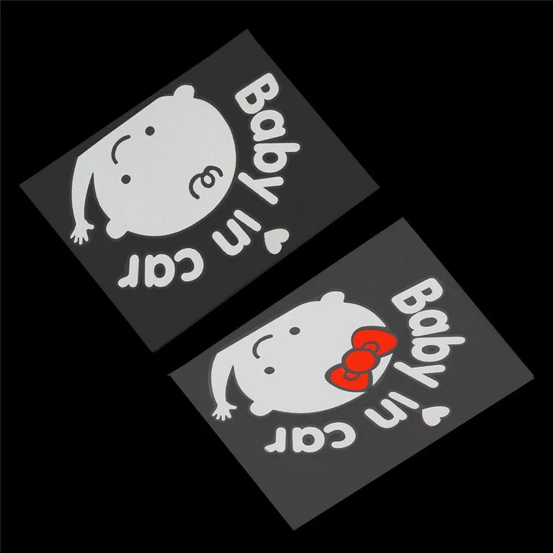 Baby In Car Cartoon Car Stickers Reflective Warming Car Sticker Baby on Board On Rear Windshield For Baby Girl Boys (5)