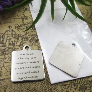 

10pcs--"Your Life was A Blessing..."stainless steel charms 5 styles for choosing DIY Charms for necklace bracelets