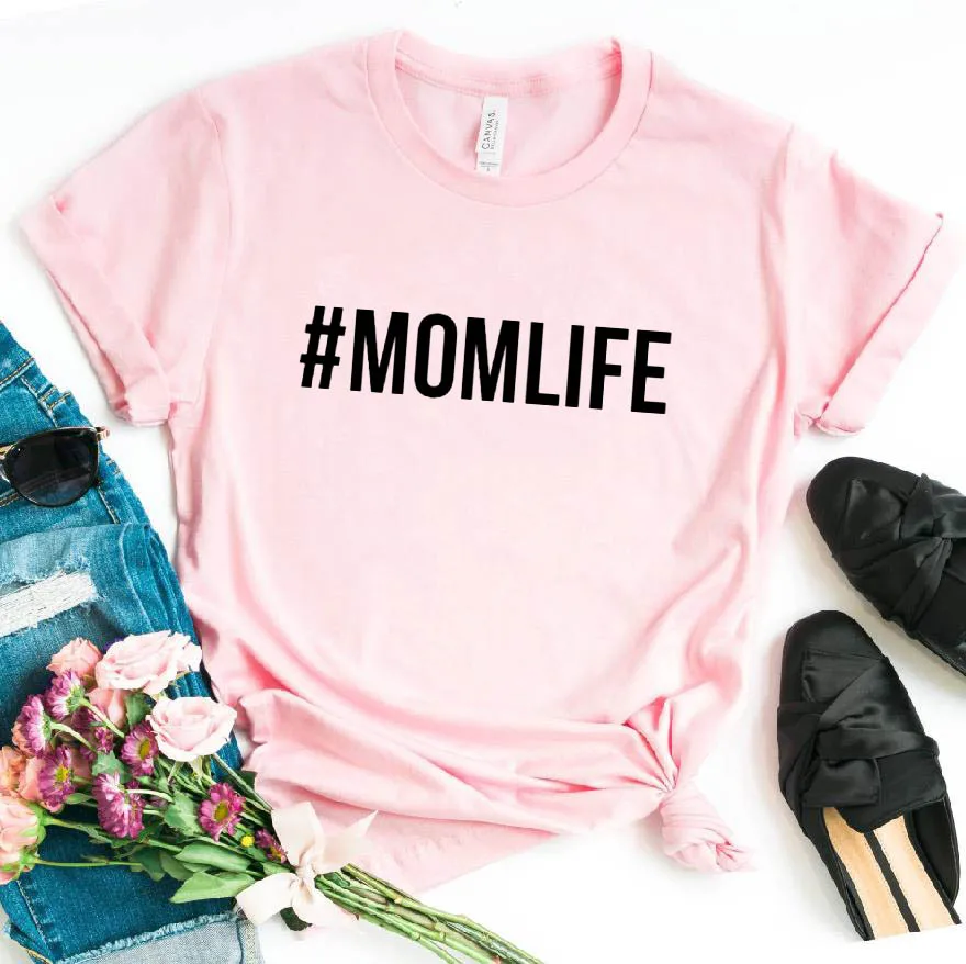 MOMLIFE, женская футболка с буквенным принтом, хлопковая, повседневная, забавная, футболка для девушек, топ, хипстер, 6 цветов, Прямая поставка SB-12