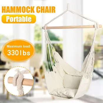 

160kg Hammock Garden Hang Lazy Chair Swinging Indoor Outdoor Furniture Hanging Rope Chair Swing Chair Seat bed Travel Camping