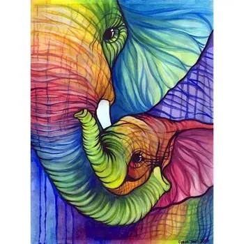 

Gatyztory Colorful Elephant Frame Painting By Numbers Canvas Colouring Animal Handpainted Artwork Home Wall Decor Diy Gift