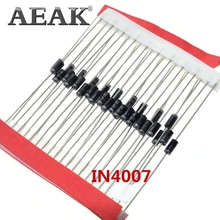 100 шт. 1A 1000 в светодиод 1N4007 IN4007 DO-41 IN4001 с алюминиевой крышкой, 50В IN4002 100V IN4003 200V IN4004 400V Пластиковые Силиконовые выпрямителя IN4148