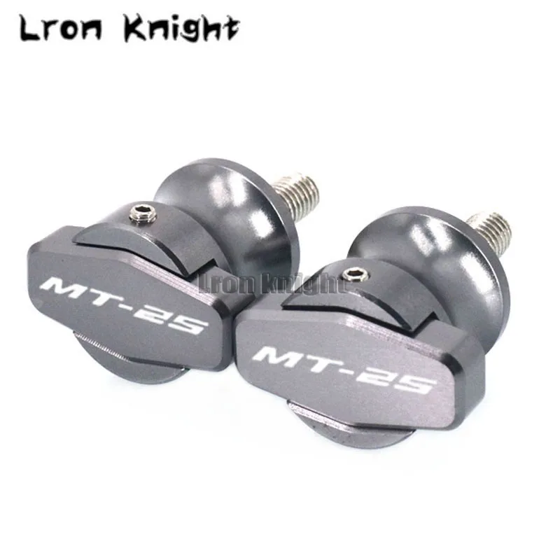 For YAMAHA MT-03 MT-25 MT03 MT25 MT 03 MT 25 Motorcycle CNC Frame Stands M6 Screws sliders Swingarm Spools Slider 6MM - Color: MT-25 Titanium