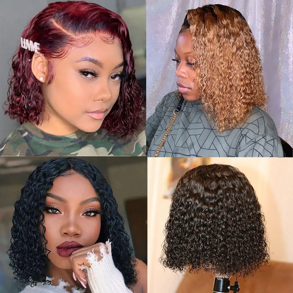 short curly bob wigs human hair