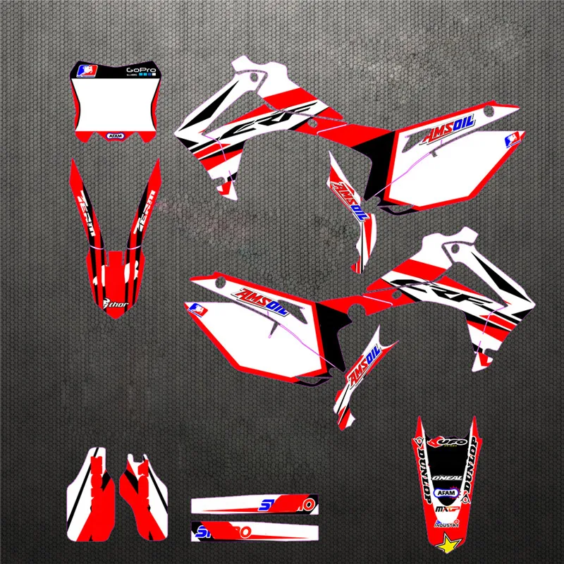 CRF250R 2014 2017 CRF полная команда обтекатель графика наклейки Наклейка на заказ для Honda