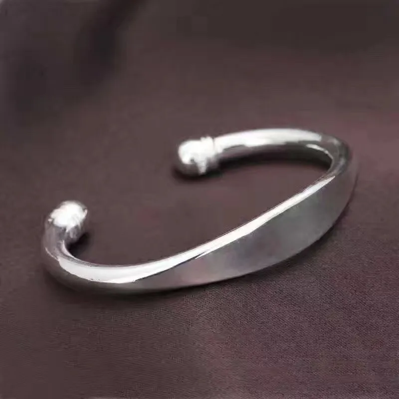 

999 Pure Silver Bracelet Adjustable Solid Garlic on Pearly Lustre Surface Rose Pure Silver Bracelet Sub-Silver Accessories