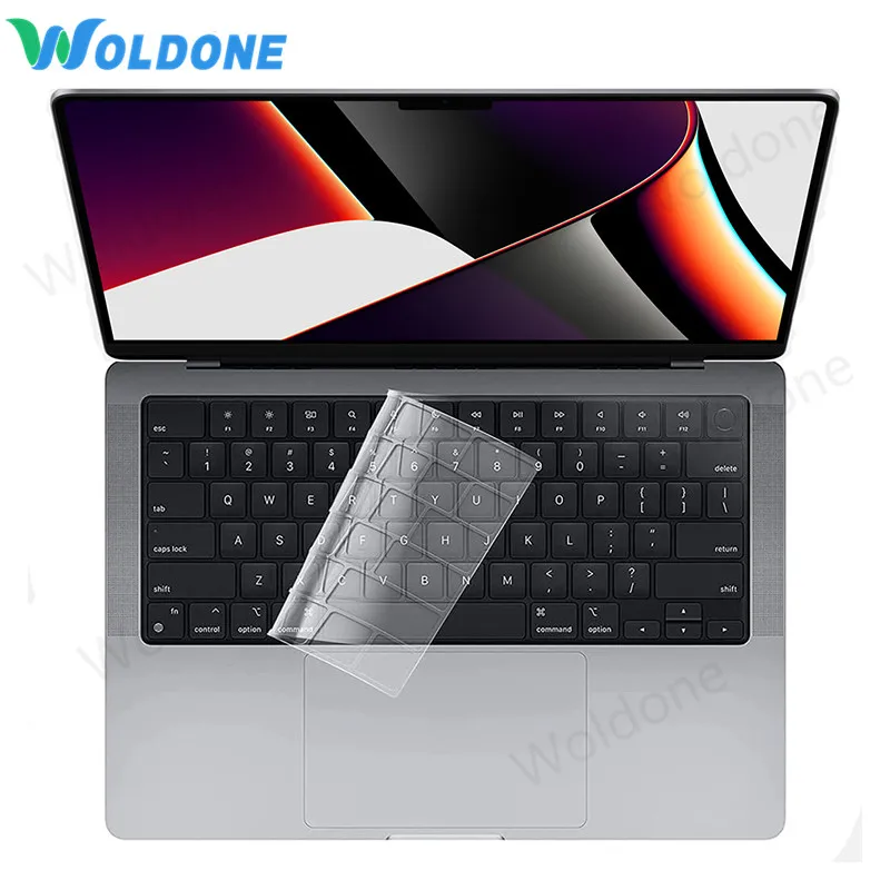 Cover Per Tastiera In Tpu Trasparente Ultra Sottile Tipo Ue/Usa Per Il Nuovo Macbook Pro 14 Pollici 2021 M1 A2442/ Macbook Pro 16 Pollici 2021 M1 Max 