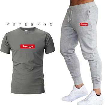 

Summer new men's fashion two-piece T-shirt + pants suit men's summer top T-shirt fashion brand printed T-shirt high-quality spor