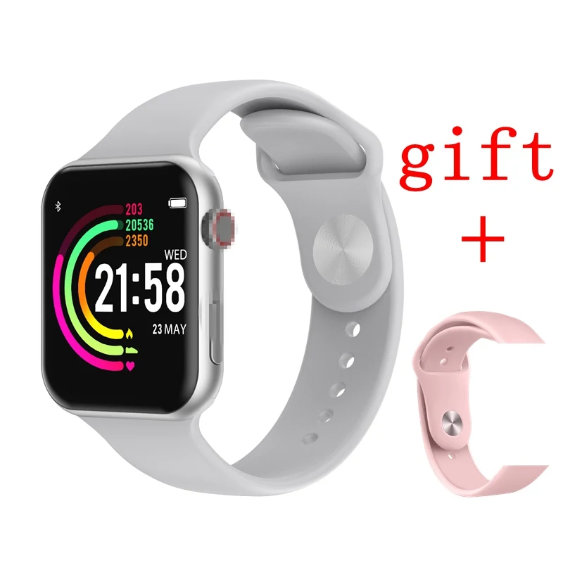 silver add pink F10 Смарт-часы Полный сенсорный экран для сердечного ритма кровяного давления спортивный трекер фитнес PK P80 N99 NY07 часы подключение Android IOS - Цвет: silver add pink