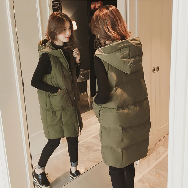 Женский жилет элегантный толстый Повседневный на молнии без рукавов женский с