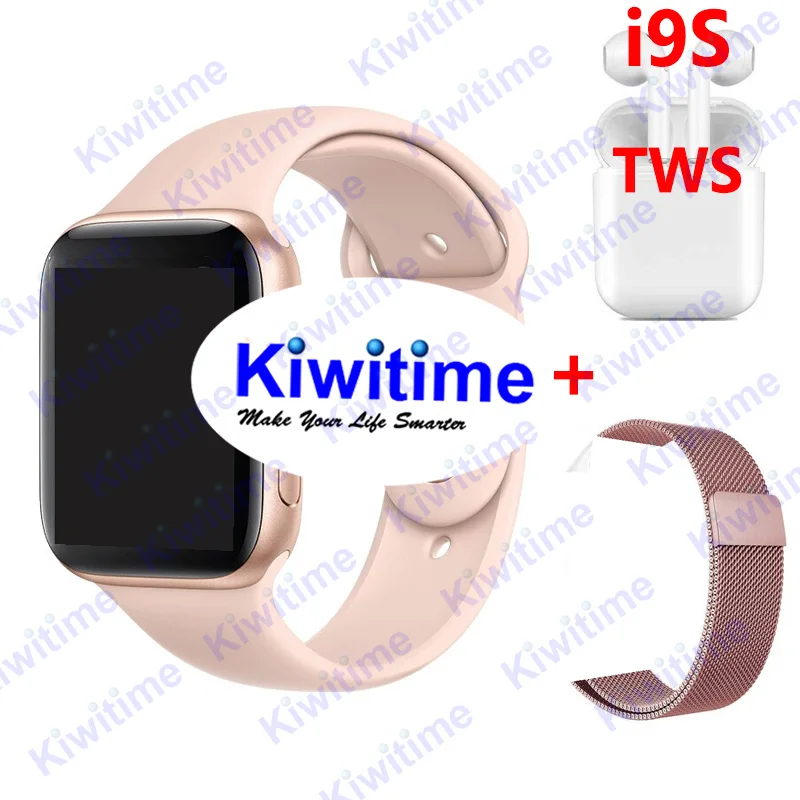 RGold n milan n i9s KIWITIME IWO 11 gps Bluetooth умные часы 1:1 Смарт часы 44 мм чехол для Apple iOS Android сердечного ритма кровяное давление IWO 10 Обновление - Цвет: RGold n milan n i9s