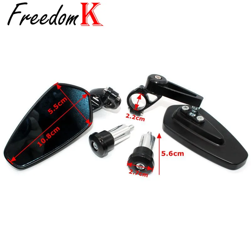 CNC 오토바이 백미러 범용 투명 유리 스쿠터, Z250 Z300 Z650 Z750 Z800 Z900 Z900RS Z1000 Z1000SX 7/8 인치 22mm