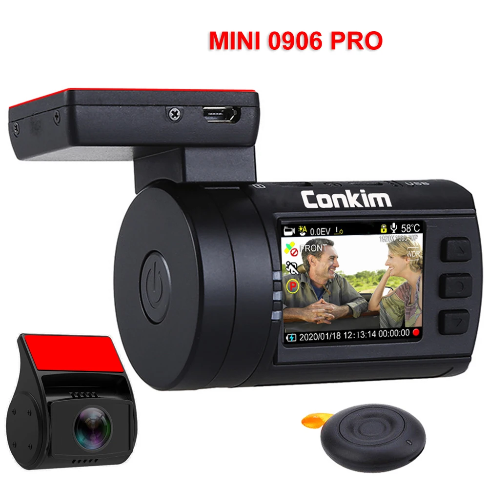 Conkim двойная линза Автомобильная камера памяти GPS DVR Передняя 1080 P FHD + заднего вида