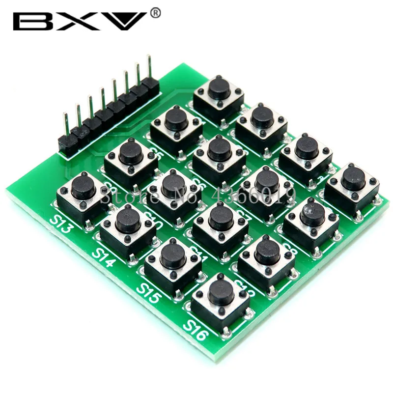 

8pin 4x4 4*4 Matrix 16 Keys Button Keypad Keyboard Breadboard Module MCU for Diy Kit