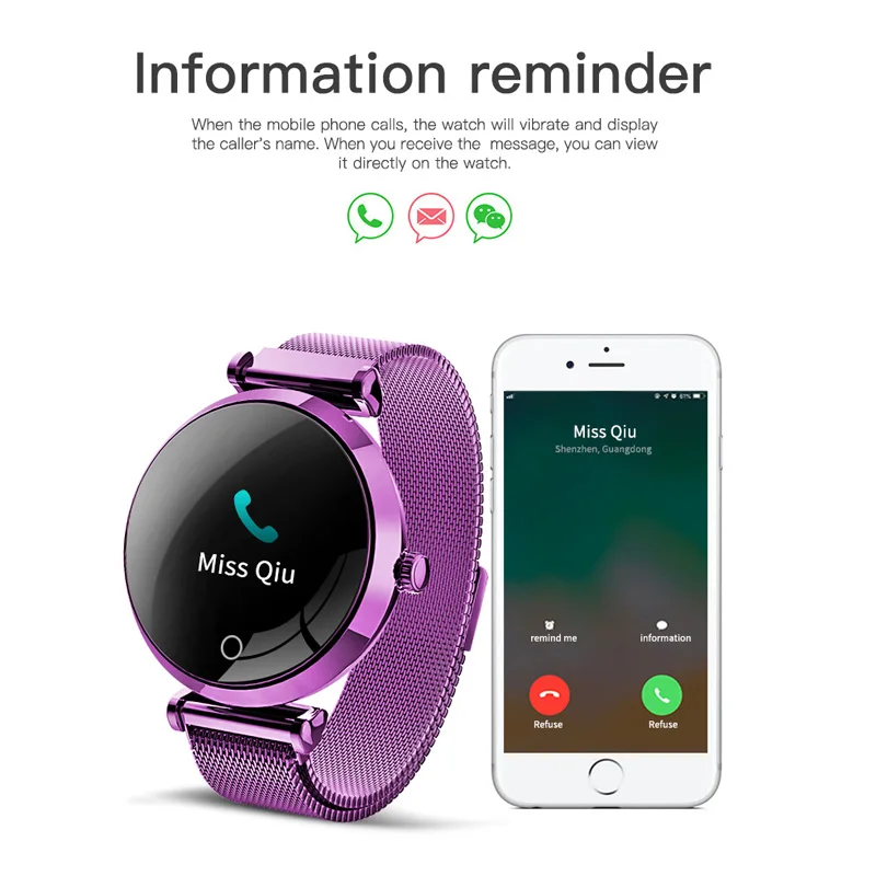 R6 Smart Watch Women 2019 Waterproof Heart Rate Monitoring Bluetooth For Android IOS Fitness Bracelet Smartwatch Lady PK H8 H2