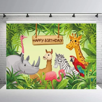 

BEIPOTO Safari Jungle Baby Shower Backdrop birthday Party Animals Photography Background Vinyl Party Banner Photo Booth props