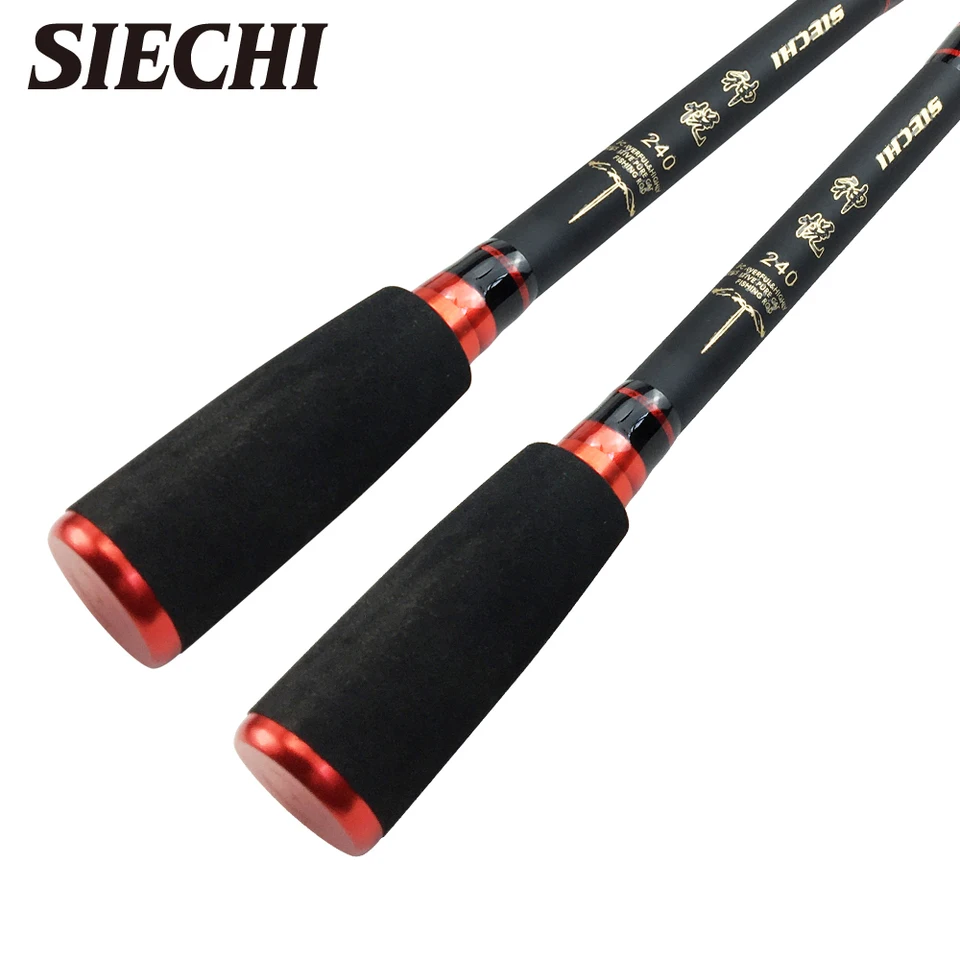 スピニングロッド カーボンファイバー ブラック Siechi-超軽量伸縮式スピニングロッド,カーボンファイバー,ポータブル