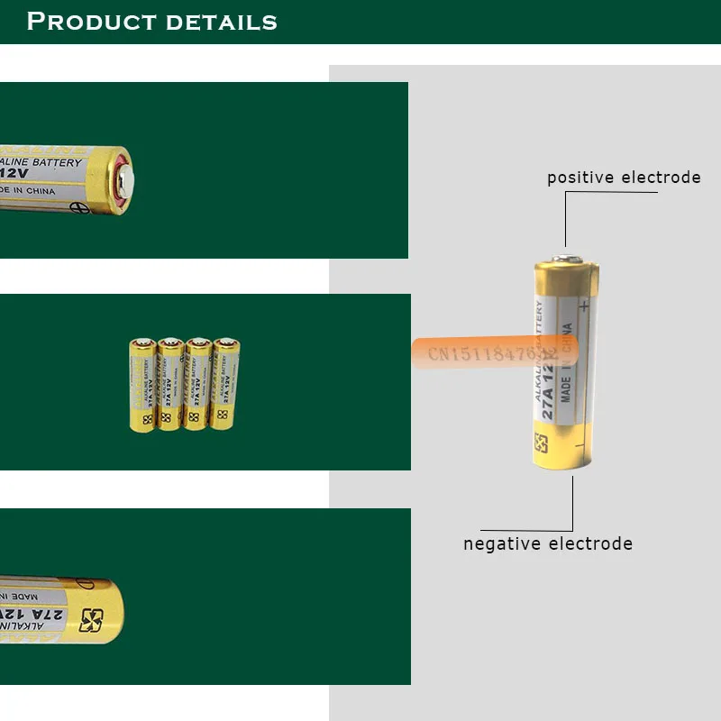 10 шт. 27A 12V сухая щелочная батарея 27AE 27MN A27 для дверного звонка, автосигнализации, музыкальными плеерами, автомобильный пульт дистанционного управления и т. д