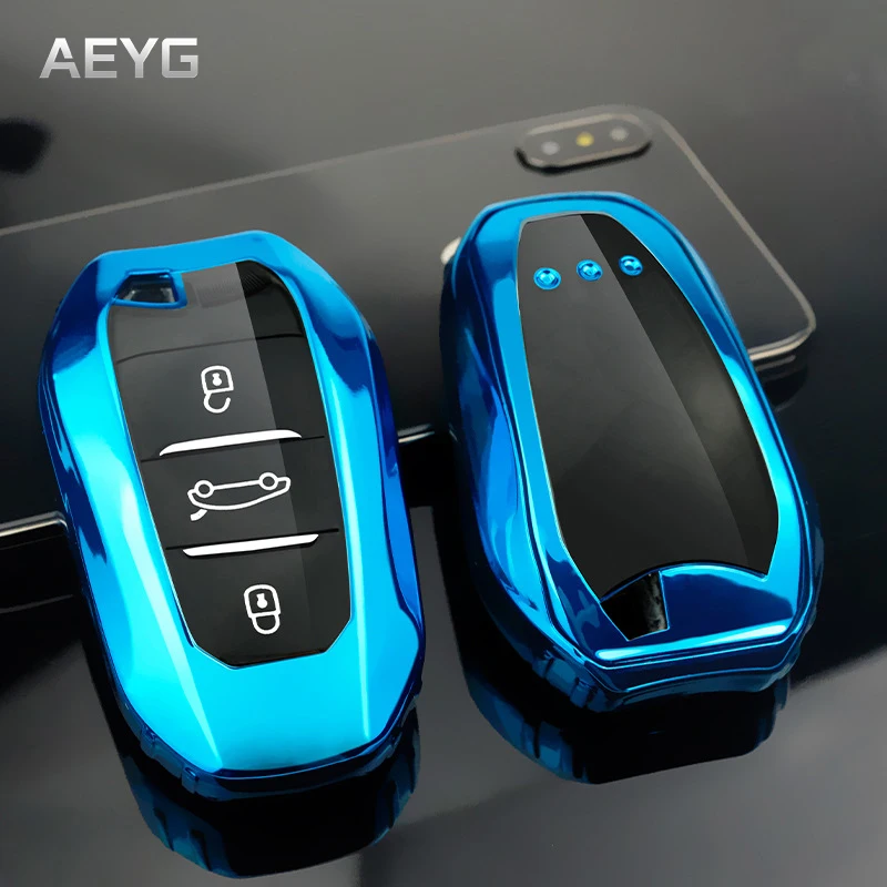 Soft TPU Car Key Case Cover Shell Fob Holder For Peugeot 308 408 508 2008 3008 4008 5008 For Citroen C4 C6 C3-XR Accessories key case,key case cover,car key shell