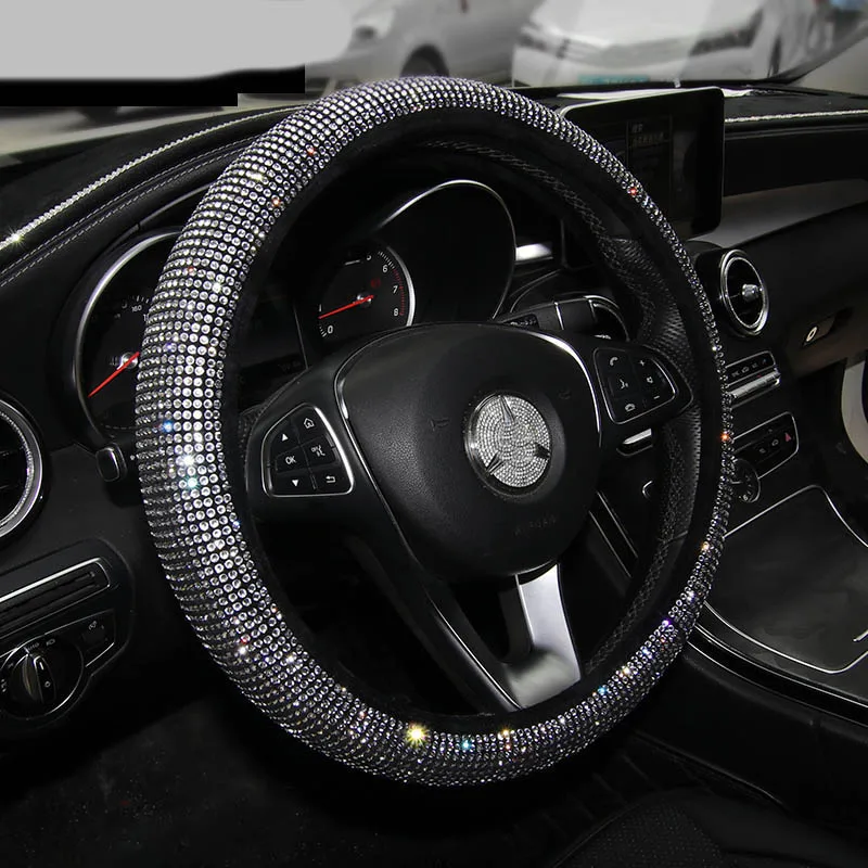 Fashion-Rhinestone-Crystal-Car-Headrest-Neck-Pillows-Diamond-Car-Seat-Belt-Cover-Pad-Waist-Support-Auto