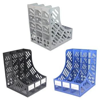 

File Holder Document Tray 3-Grid Desktop Storage File Organizer Mesh Files Shelf Desktop File Rack Book Holder Office Supplies