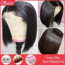 Satai короткий боб парик фронта шнурка человеческих волос парики с предварительно выщипанной линией волос 13x4/13x6 Омбре парик фронта шнурка бразильские волосы remy