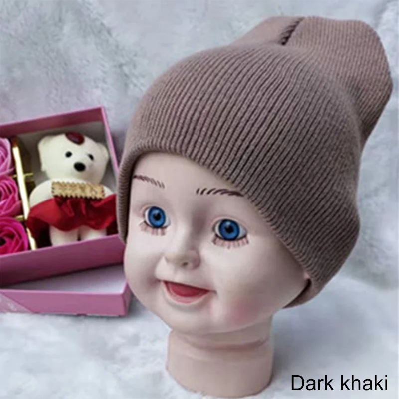18 REAKIDS, милые детские шапки для девочек и мальчиков, зимние мягкие шапки для новорожденных, вязаные хлопковые шапки для младенцев, Детские шапочки, теплые детские шапки - Цвет: 18