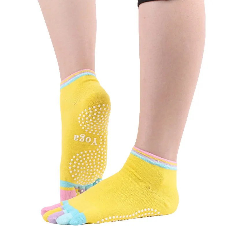 Нескользящие носки с полным носком, носки для йоги, цветные носки с полным захватом, спортивный носок для занятий спортом, балетом, танцами - Цвет: KH784Y