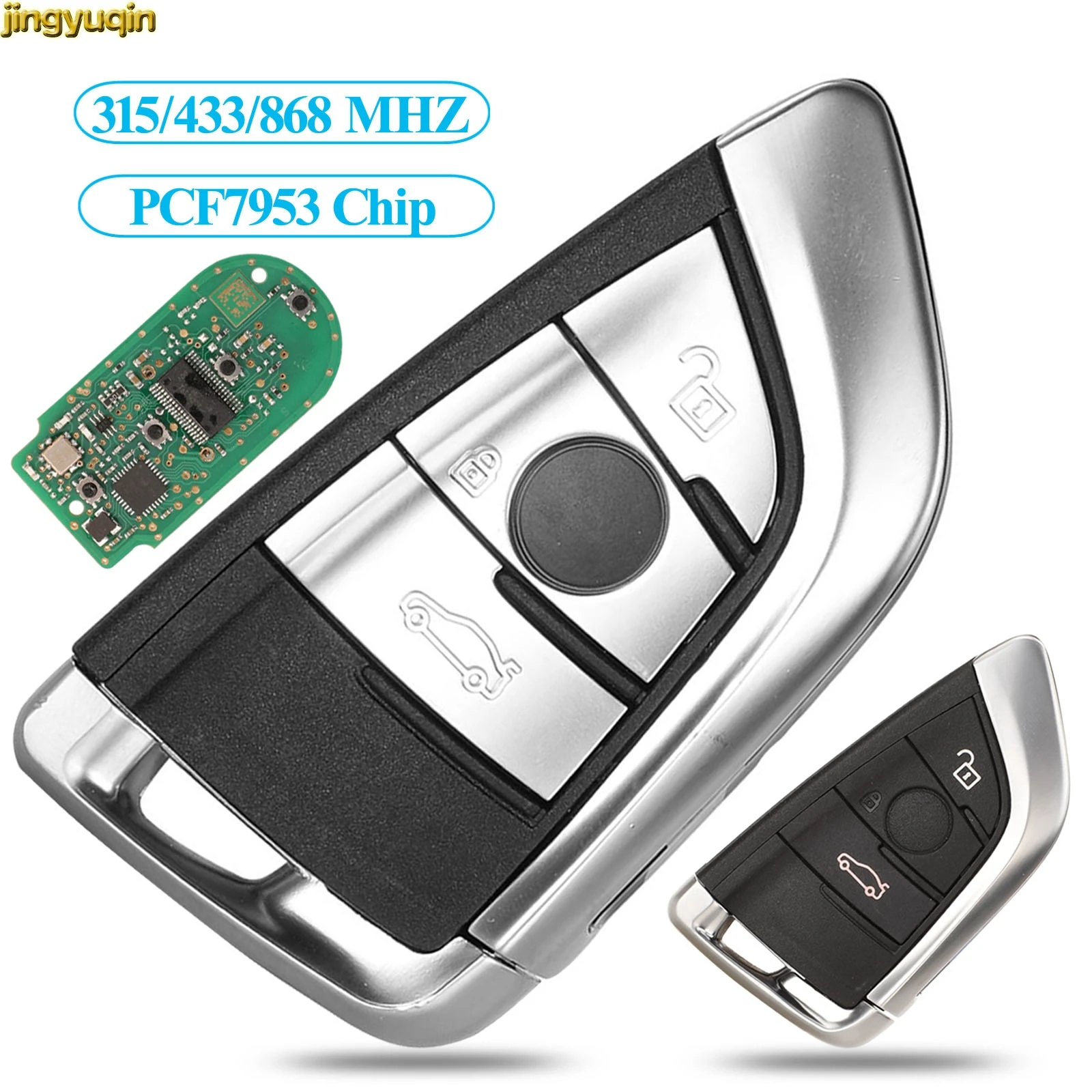 Jingyuqin дистанционный ключ для автомобиля с 315/433/868 МГц PCF7953 BMW 5 7 серии CAS4 F X5 X6 2014-2016 3/4