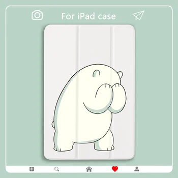 

Cute White Bear Case for iPad Mini 2 3 4 5 PU Leather All Model Cover Hard Back Cases For Air 2 3 10.5 11 12.9 inch pro 2020