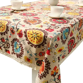 

Bohemian Tablecloth Cotton and Linen Printed Hotel Decorative Tablecloths 140X180cm