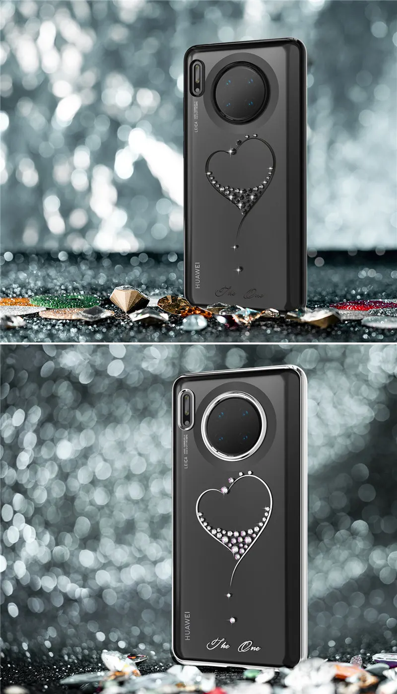 Kingxbar для huawei mate 30 Pro чехол противоударный Блестящий жесткий Алмазный кристалл mate 30 тонкий задний Чехол для телефона прозрачный