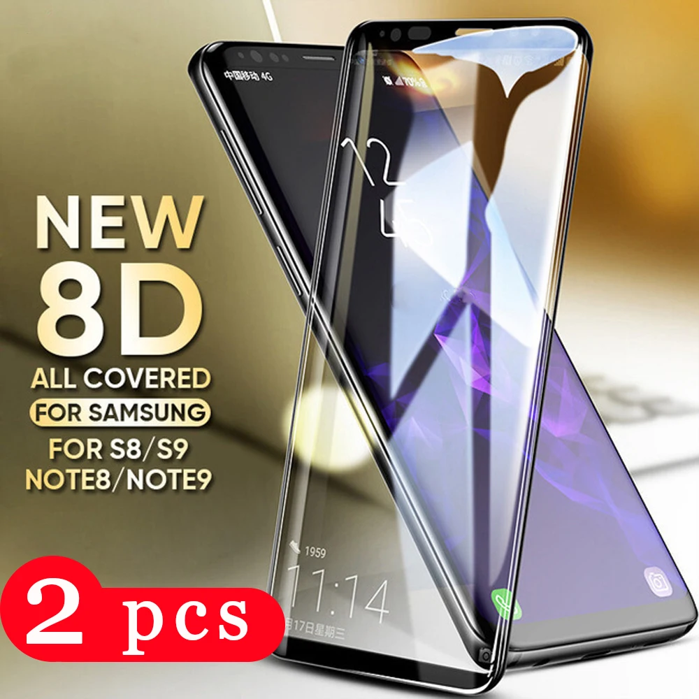 

Закаленное стекло с полным покрытием для samsung galaxy note 8 9 10 pro s10 s9 s8 plus s7 edge, 2 шт., защитная пленка для экрана телефона