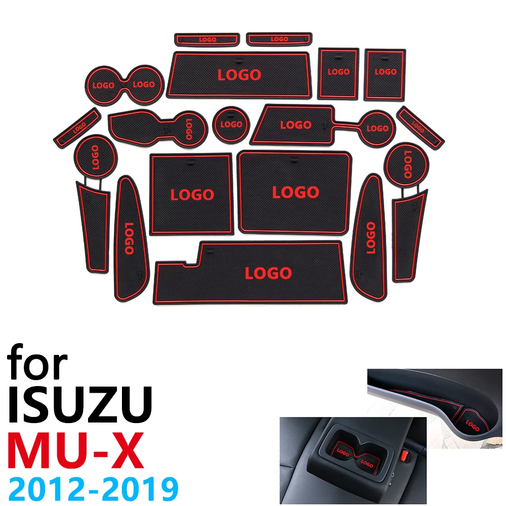Противоскользящие резиновые чашки подушки двери паз коврик для Isuzu MUX MU-X MU X RF10 RF20 2012~ автомобильные аксессуары коврик для телефона 2013