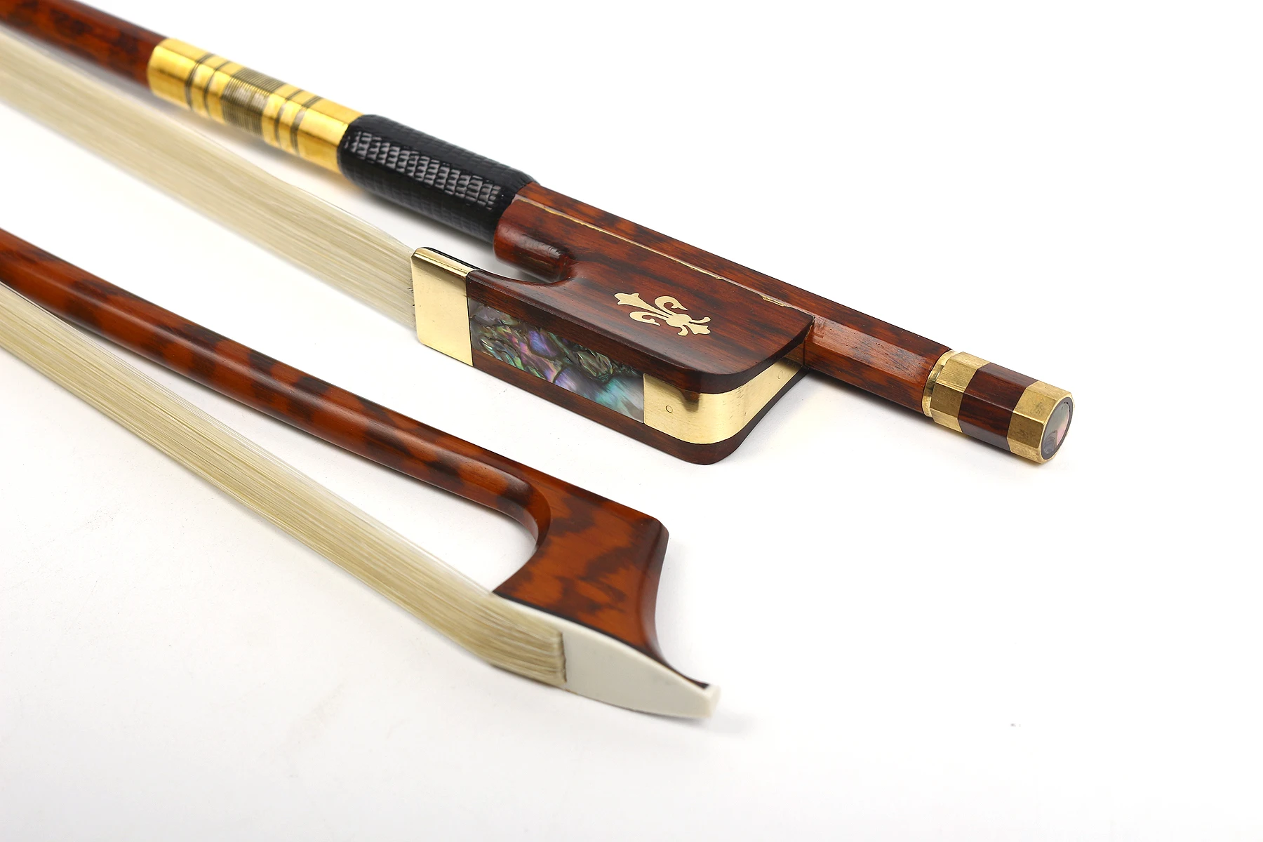 

4/4 Pernambuco Cello Bow Natural Hair Snakewood Alloy Strong Stick
