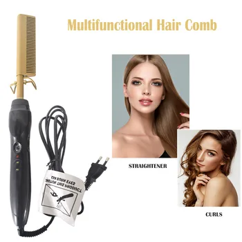 

Comb Hair Curler Curling Iron Hair Straightener Hot Comb Electric Environmentally Friendly Titanium Alloy Comb Dropshipp store