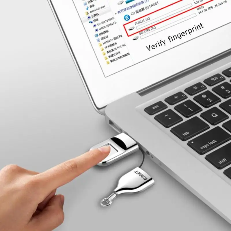 EAGET FU5 32/64 ГБ флеш-диск USB 2,0 Портативный распознавание отпечатка зашифрованный безопасности памяти usb-накопитель