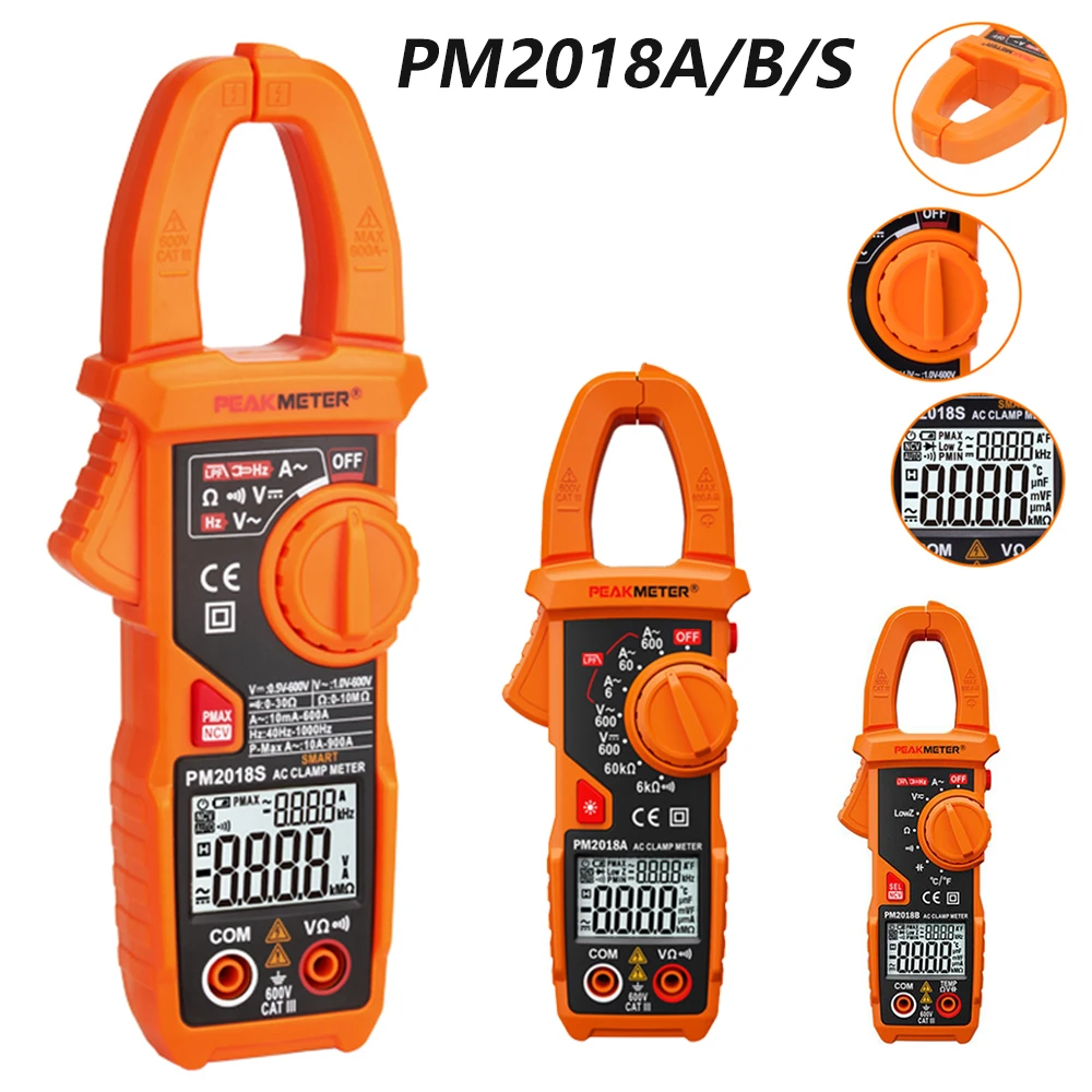 PEAKMETER PM2018A/B PM2018S цифровой клещи 600A Ручной ЖК мультиметр AC/DC Диагностика напряжения Инструмент Тестер переменного тока|Токоизмерительные клещи|   | АлиЭкспресс